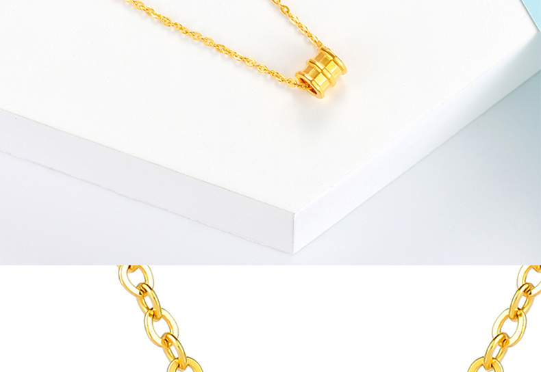 中国黄金足金小蛮腰吊坠送s925银链